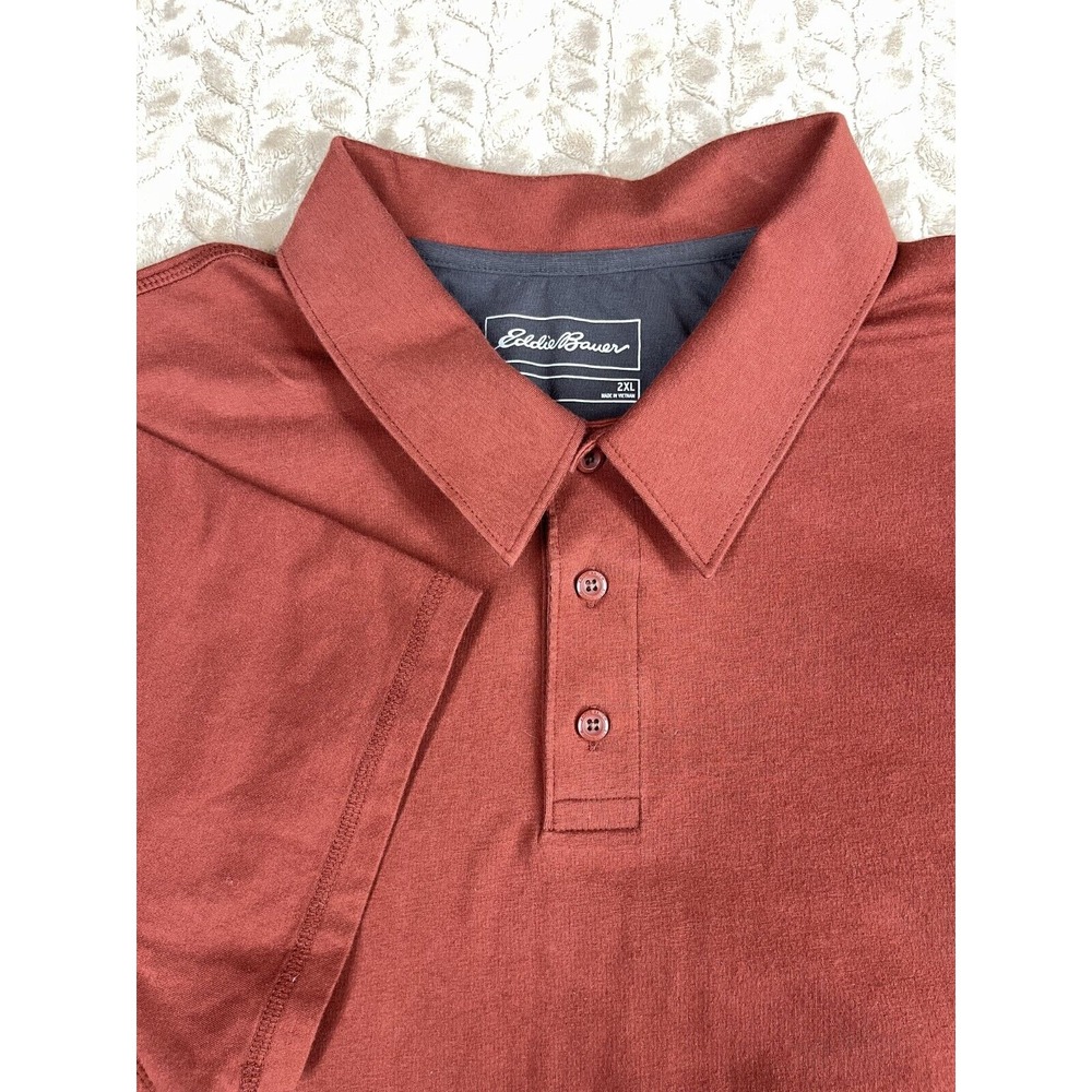 Eddie Bauer‎ FreeDry Polo Shirt Mens 2XL Rust Red D1766565